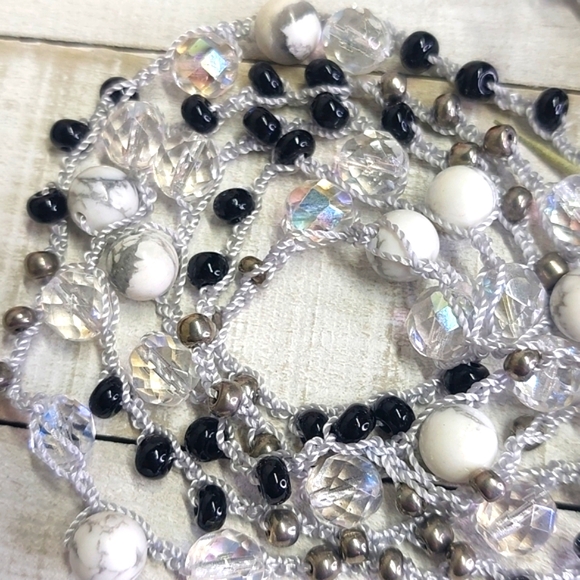 Howlite Gemstone Necklace Czech glass  Necklace, by Rust Belt Raised - Picture 3 of 11